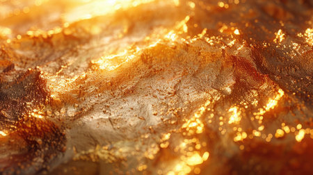 Golden Surface with Luxurious Shimmer and Textured Details. A.I.の素材