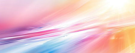 A dreamy abstract background with soft bokeh in pastel hues radiating warm light.の素材