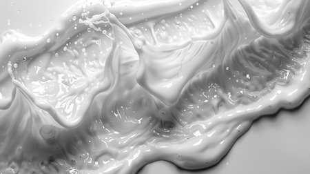 Closeup of a luxurious, smooth hyaluronic acid serum with a creamy texture.の素材