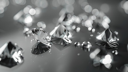 A radiant array of diamonds catching light, creating a stunning visual spectacle.の素材