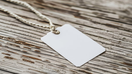 Blank White Label Tag with String on Simple Background. A.I.の素材