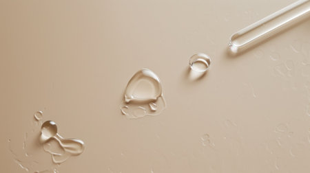 The image features a pipette dropper with clear liquid and bubbles, perfect for skincare or laboratory themes.の素材