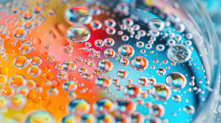 A close-up image showing a vibrant array of microbial cultures in a petri dish, representing diversity in microbiology.の素材