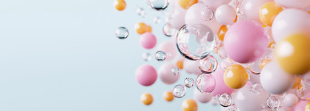 Molecular Structure Skincare Concept, Soft Bokeh Background. A.I.の素材