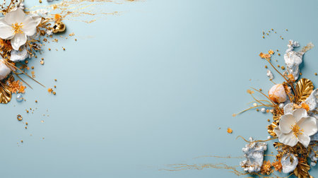 An elaborate metallic baroque floral decoration featuring golden accents, intricately crafted as a stunning wall art piece.の素材