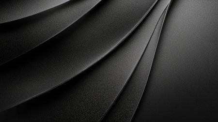 A sophisticated black textured background featuring sleek, smooth curves, ideal for modern designs.の素材