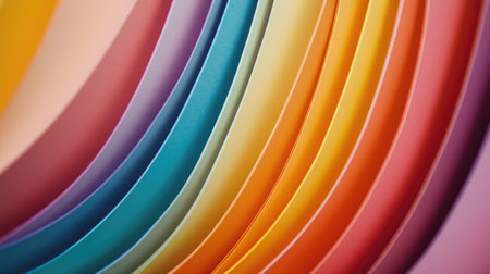 The image displays a vibrant fan layout of color samples in smooth gradient transition.の素材