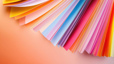 The image displays a vibrant fan layout of color samples in smooth gradient transition.の素材