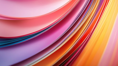 The image displays a vibrant fan layout of color samples in smooth gradient transition.の素材