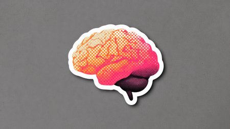 A soft pink brain sticker illustration representing feminine mental health awareness and psychological wellbeing concepts.の素材