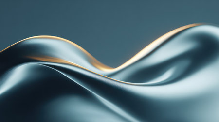 Smooth flowing silver and gold metallic fabric texture with elegant waves and luxurious reflective surface properties. A.I.の素材