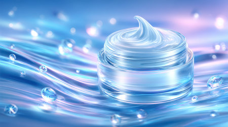 Transparent Hyaluronic Acid Gel Texture, Skincare Serum Background. A.I.の素材