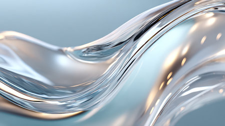 Glossy transparent gel waves illustrate smooth hyaluronic acid texture.の素材