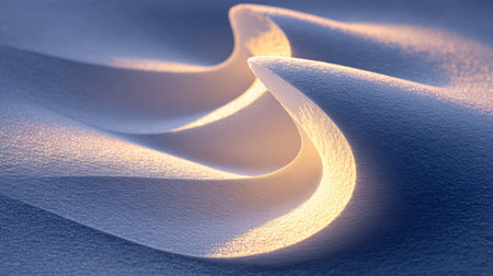 A Snow-Covered Landscape Bathed in Light. A.I.の素材