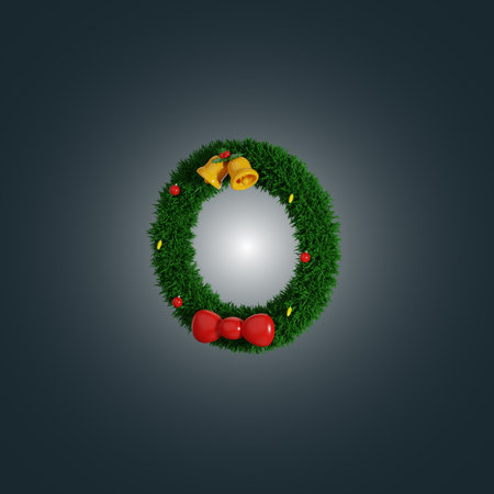 3d Christmas Wreathの写真素材