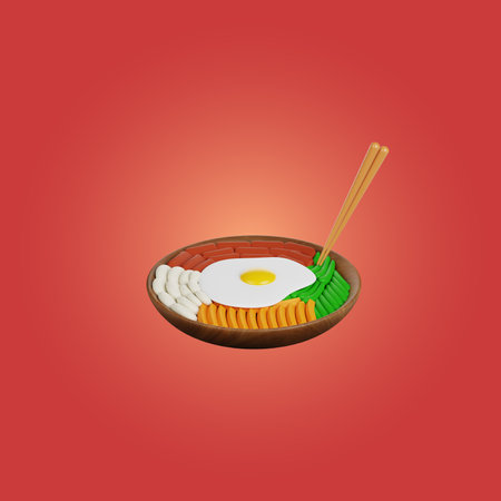 Bibimbap 3d Illustrationの写真素材