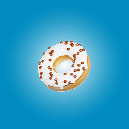 Cream Donut 3d Illustrationの写真素材