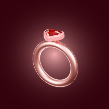 valentine heart ring 3d Illustrationの写真素材