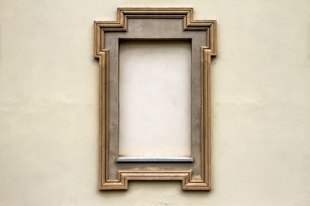 Old Concrete Wall With Empty Vintage Frames For Text Or Image Texture Background.の写真素材