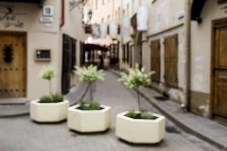 Blurred unfocused city view at day time. The photo is purposely made out of focus.の写真素材