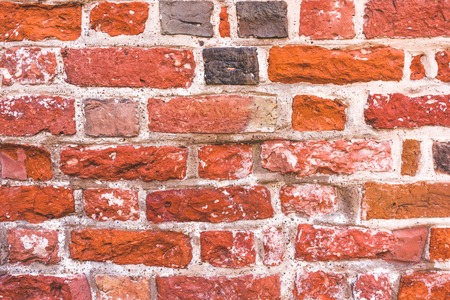 Old red brick wall textureの写真素材