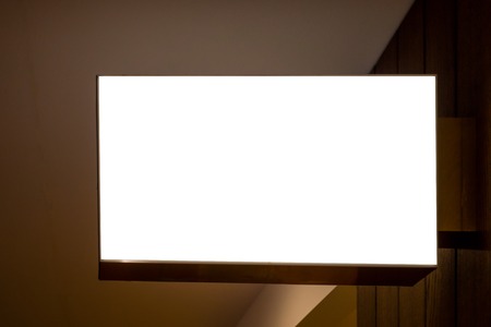 Mock up. Signboard of store, shop. Rectangular shapeの写真素材