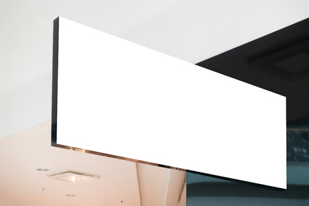 Mock up. Signboard of store, shop. Rectangular shapeの写真素材