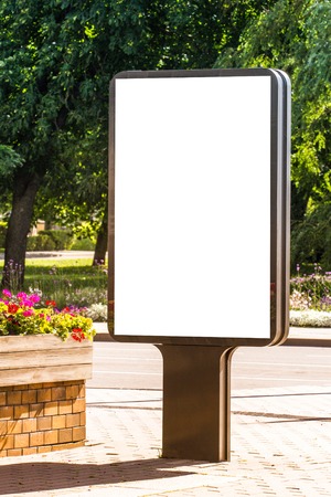 Mock up. Blank billboard outdoors, outdoor advertising, public information board in the city.の写真素材
