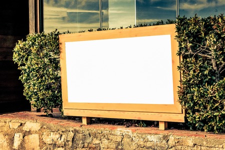 Rectangular shape mock up signboard of cafe or restaurantの写真素材