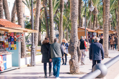 BENIDORM, SPAIN, DECEMBER 4, 2017: Christmas Market in Benidorm.のeditorial素材