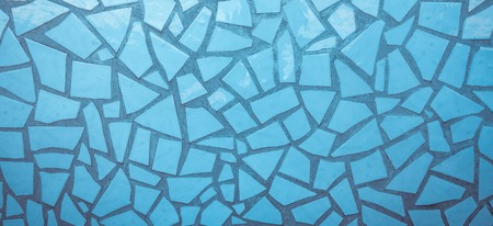Blue broken ceramic tile mosaic background