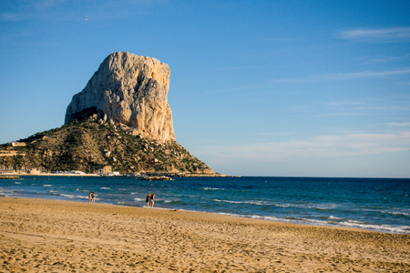 The Penon de Ifach rock, a symbol of the Costa Blanca in Calpe, Spainの写真素材