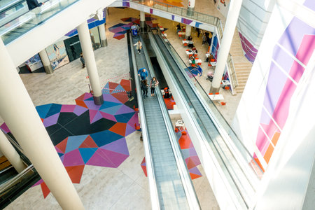Alicante Spain - February 23, 2018: Inside of Shopping center Centro Comercial Gran Via Alicante....