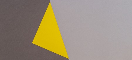 Yellow and grey color paper background. Abstract geometric paper trendy background.の写真素材