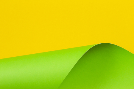 Abstract geometric shape yellow and green color paper background.の写真素材