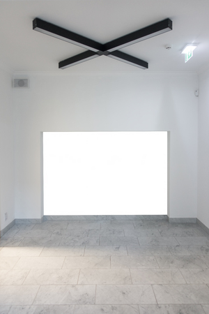 Mock up showcase in modern shopping mallの写真素材