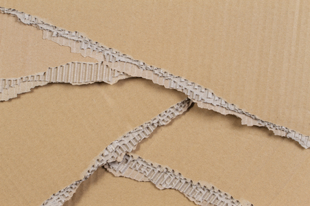 Beige torn cardboard ragged edge texture backgroundの写真素材