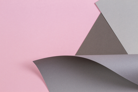 Abstract geometric shape gray and pink color paper backgroundの写真素材