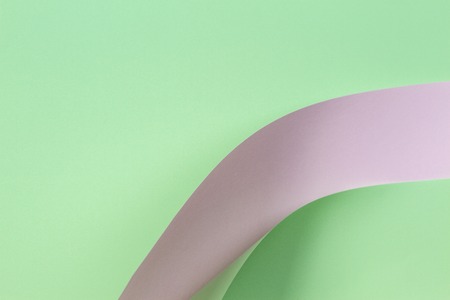 Abstract geometric shape pastel green and white color paper backgroundの写真素材