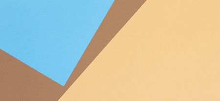 Color papers geometry composition background with beige, brown and light blue tonesの写真素材