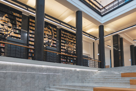 Vilnius, LITHUANIA - September 17, 2018: Martynas Mazvydas National Library of Lithuaniaのeditorial素材