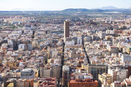 Panoramic view of Alicante city, Costa Blanca, Spain.