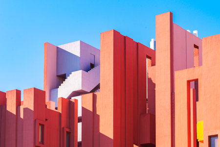 Calp, Spain, 01 January, 2020: La Muralla Roja building, Red Wall building in Calp, Spainのeditorial素材