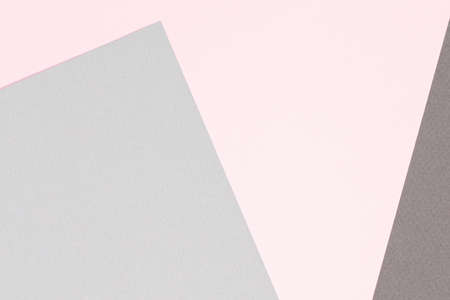 Abstract colored paper texture background. Minimal geometric shapes and lines in pastel pink and light gray coloursの写真素材