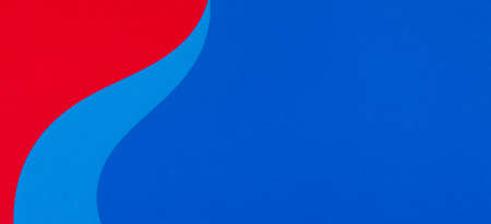 Geometric red, blue and cyan color paper banner backgroundの写真素材