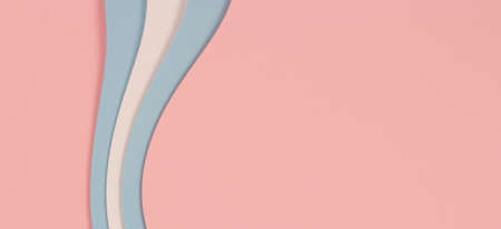 Abstract geometric pastel color paper texture background with light blue, pink and white colorsの写真素材