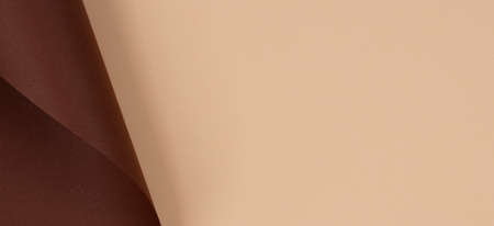 Abstract color papers geometry composition background with beige and brown tone curved linesの写真素材