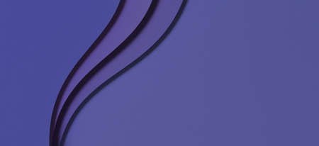 Abstract colored paper geometry composition banner background in very peri, purple, blue color tones