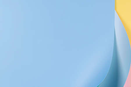 Abstract geometry composition background in pastel blue, yellow, pink, green colors with geometric...