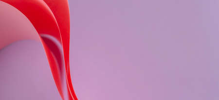 Abstract colored paper geometry composition monochrome background in purple and pink color with curved lines and shapesの写真素材